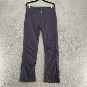 PrAna Halle Pants Womens 6 Gray Hiking Stretch Lightweight Nylon Roll Up